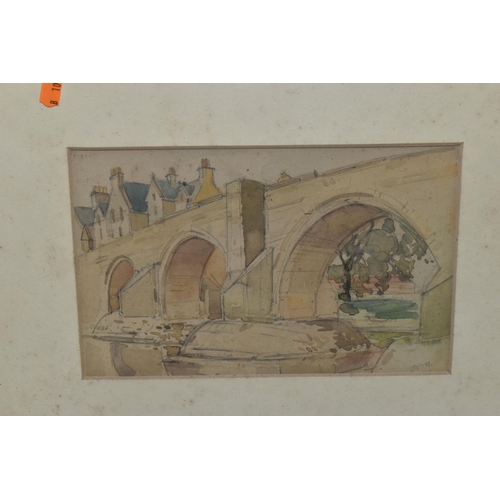 667 - DUGALD SUTHERLAND MACCOLL ( 1859-1949) 'THE OLD BRIDGE, STIRLING', a study of a bridge in Scotland, ... 