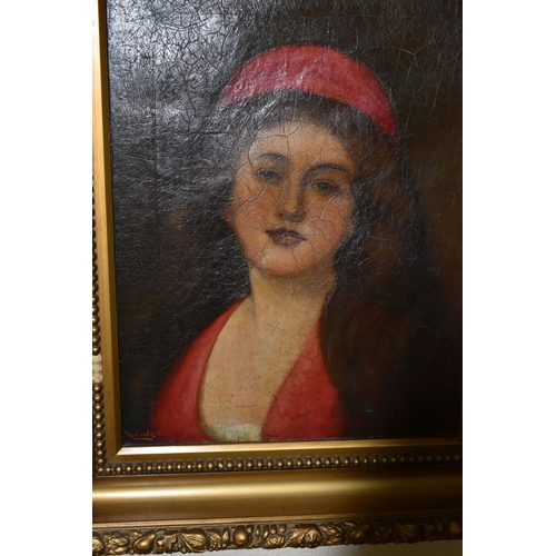 678 - HARLOWE (LATE 19TH / EARLY 20TH CENTURY) A HEAD AND SHOULDERS PORTRAIT OF A FEMALE FIGURE, she is we... 