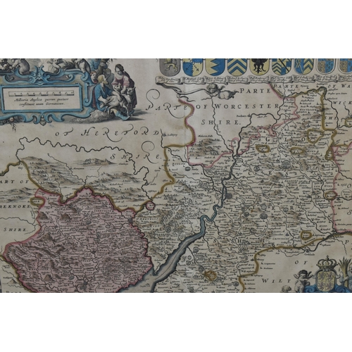 684 - GLOSTERSHIRE AND MONMOUTHSHIRE / GLOCESTRIA CUM MONVMETHENSI, a map after Gerald Valk & Pieter .S Sh... 