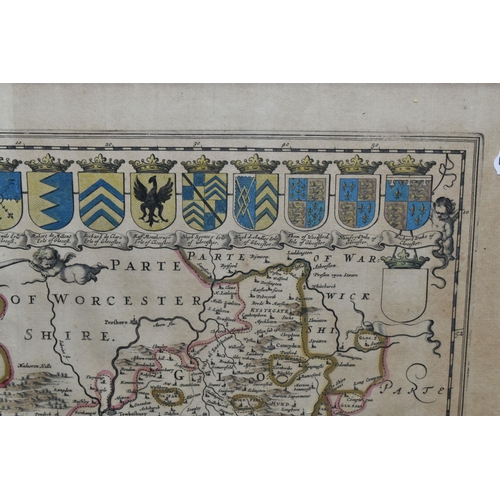 684 - GLOSTERSHIRE AND MONMOUTHSHIRE / GLOCESTRIA CUM MONVMETHENSI, a map after Gerald Valk & Pieter .S Sh... 