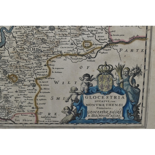 684 - GLOSTERSHIRE AND MONMOUTHSHIRE / GLOCESTRIA CUM MONVMETHENSI, a map after Gerald Valk & Pieter .S Sh... 