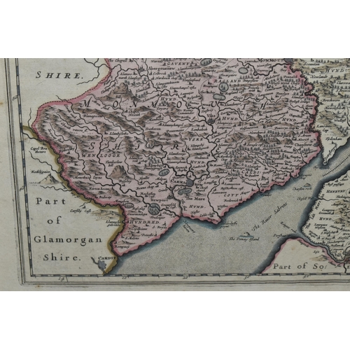 684 - GLOSTERSHIRE AND MONMOUTHSHIRE / GLOCESTRIA CUM MONVMETHENSI, a map after Gerald Valk & Pieter .S Sh... 