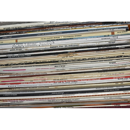 688 - TWO TRAYS CONTAINING APPROX ONE HUNDRED AND TWENTY LPs AND 78s OF MOSTLY JAZZ MUSIC including Duke E... 