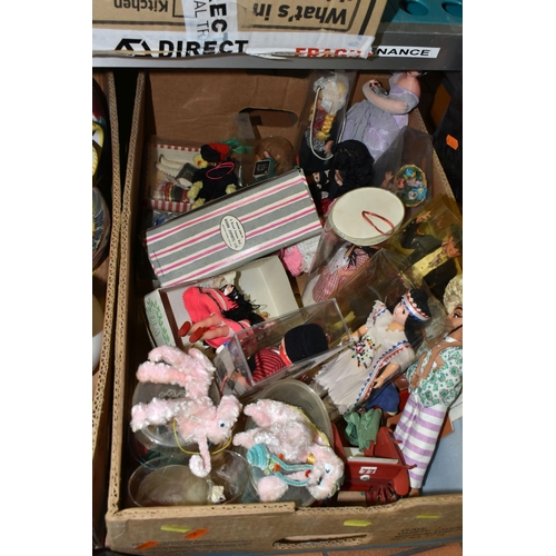 697 - FOUR BOXES OF ASSORTED SUNDRIES, to include an Alfa Alfamatic 103-3 sewing machine, a Chums portable... 