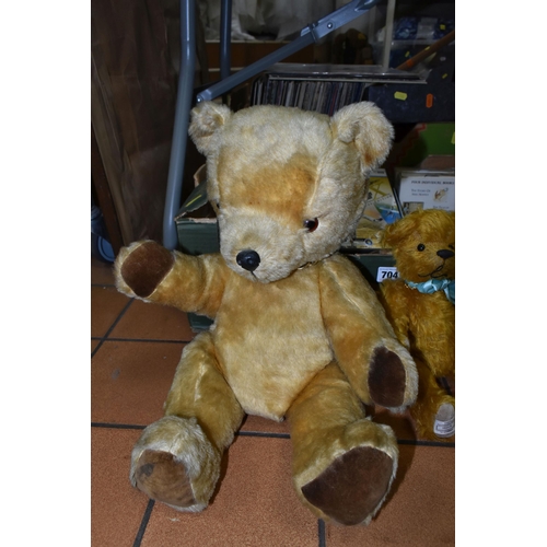 704 - A CHAD VALLEY GOLDEN PLUSH TEDDY BEAR, plastic eyes, vertically stitched nose, jointed body, origina... 