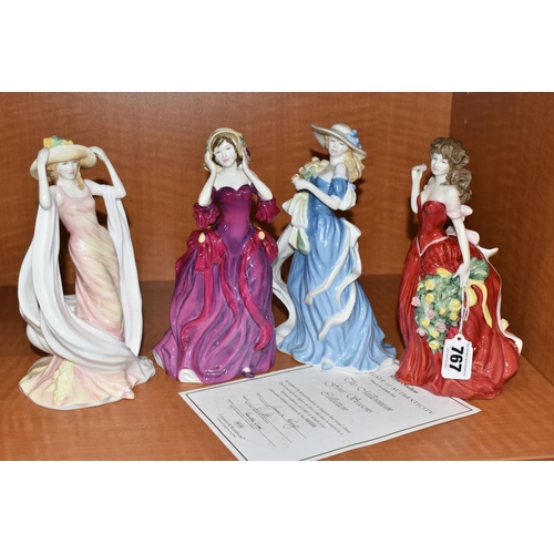 767 - FOUR ROYAL DOULTON 'MILLENNIUM FOUR SEASONS' FIGURINES, limited edition with certificate, all number... 