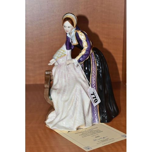 770 - A ROYAL DOULTON 'CATHERINE HOWARD' FIGURINE, HN3449, limited edition, numbered 698/9500, with certif... 