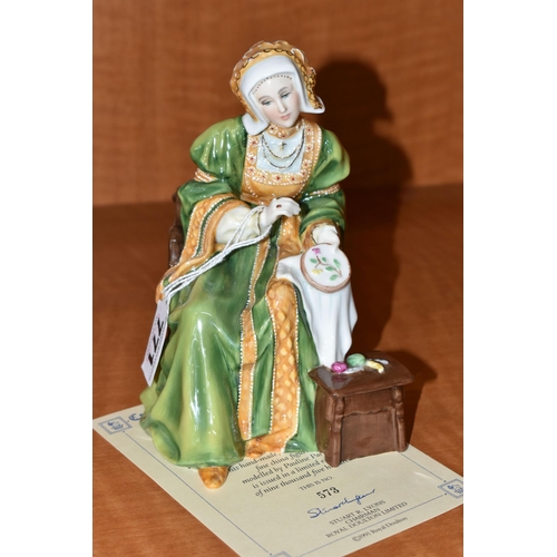 771 - A ROYAL DOULTON 'ANNE OF CLEEVES' FIGURINE, HN3356, limited edition, numbered 573/9500, with certifi... 