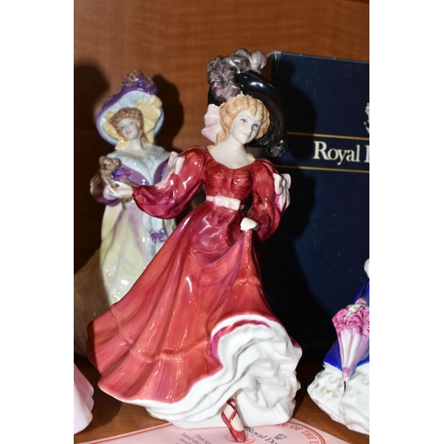 774 - SIX ROYAL DOULTON FIGURINES OF THE YEAR, comprising 1992 Mary HN3375 (glue residue to base, restorat... 