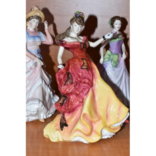 774 - SIX ROYAL DOULTON FIGURINES OF THE YEAR, comprising 1992 Mary HN3375 (glue residue to base, restorat... 