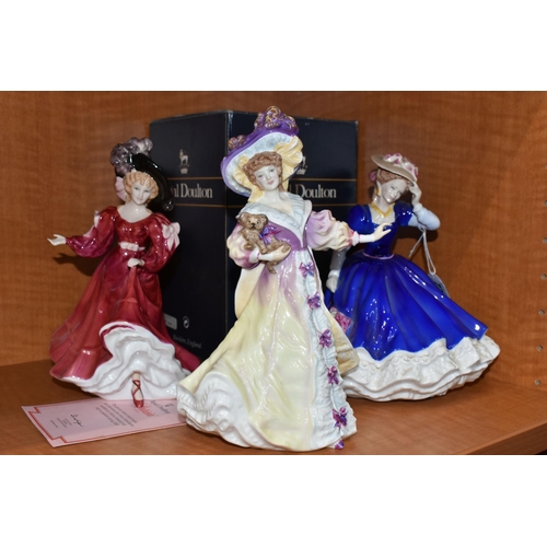 774 - SIX ROYAL DOULTON FIGURINES OF THE YEAR, comprising 1992 Mary HN3375 (glue residue to base, restorat... 