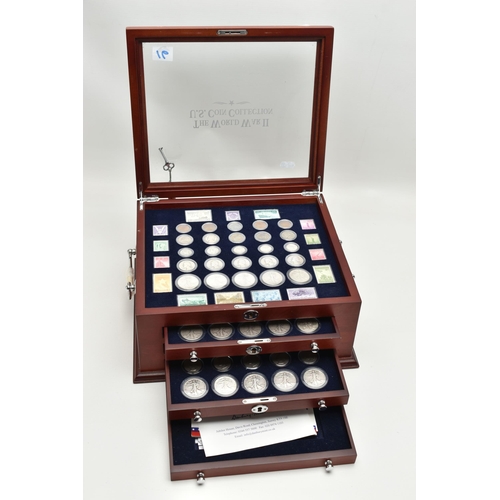 211 - THE WORLD WAR II U.S. 75th ANNIVERSARY COIN  EDITION, to include a Danbury Mint glazed chest of U.S.... 