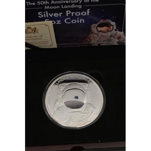 218 - A QUANTITY OF BOXED COINAGE, to include a 5 Ounce proof Ten Pounds coin I.O.M. 2019 Moon Landing 50t... 