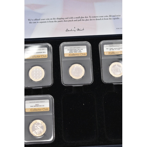 225 - A QUANTITY OF COINS AND COIN ALBUMS, to include a four x Two Pound slabbed coin display Alexander Gr... 