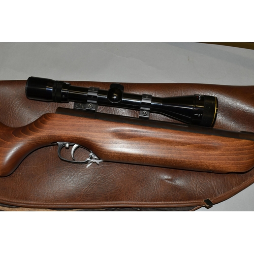 635 - A .22'' WEIHRAUCH HW 35 AIR RIFLE, serial number 124206, fitted with a Sterling Silver Crown 3.9x40 ... 