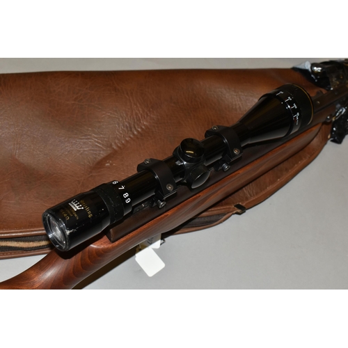 635 - A .22'' WEIHRAUCH HW 35 AIR RIFLE, serial number 124206, fitted with a Sterling Silver Crown 3.9x40 ... 