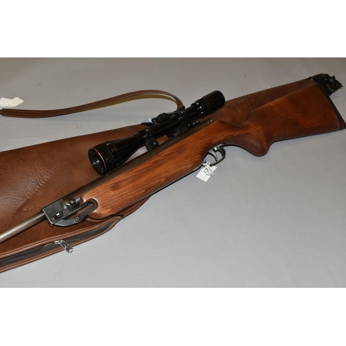 635 - A .22'' WEIHRAUCH HW 35 AIR RIFLE, serial number 124206, fitted with a Sterling Silver Crown 3.9x40 ... 