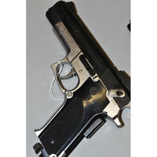 643 - A BB PISTOL, painted blue, bearing no makers name or serial number, together with a Co2 BB Daisy mod... 