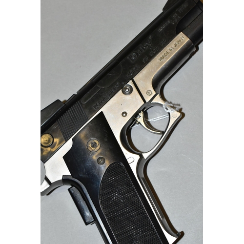 643 - A BB PISTOL, painted blue, bearing no makers name or serial number, together with a Co2 BB Daisy mod... 