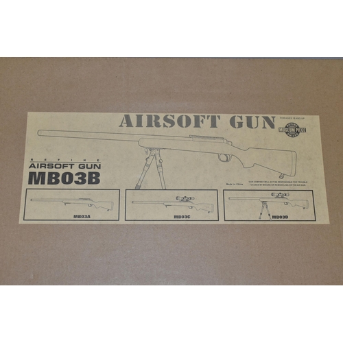 661 - A BOXED BOLT ACTION MODEL MBO3A SPRING OPERATED BB RIFLE, it bears no makers name or serial number, ... 