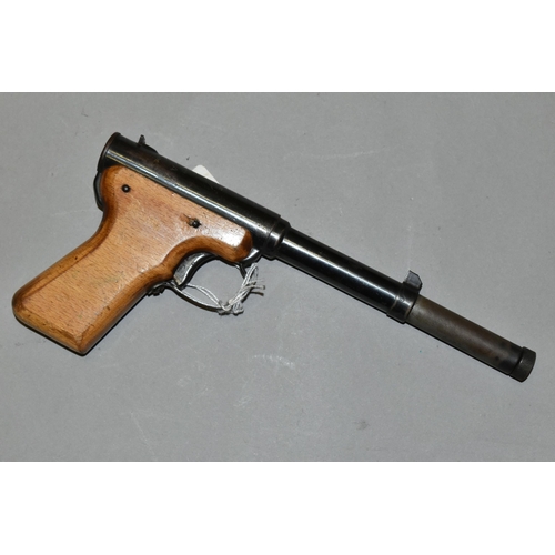 666 - A .177'' DIANA MODEL 2 GAT TYPE AIR PISTOL, made in Britain, in working order but missing its loadin... 