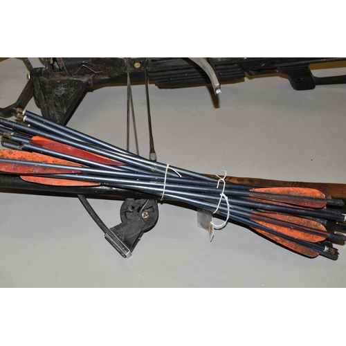 667 - A COMPOUND BARNETT CROSSBOW, together with another unnamed crossbow, fourteen shaft, an antique swor... 