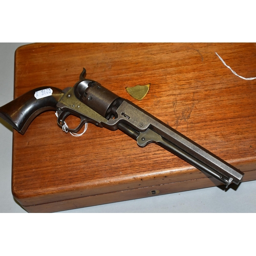 671 - AN ANTIQUE .36'' NAVY COLT, bearing the London factory address, serial number 16904, it fails to hol... 