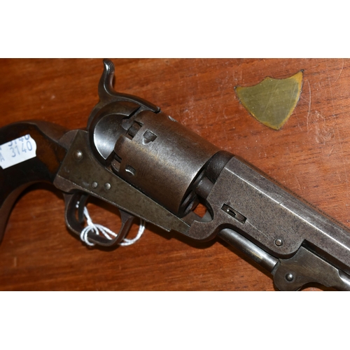 671 - AN ANTIQUE .36'' NAVY COLT, bearing the London factory address, serial number 16904, it fails to hol... 