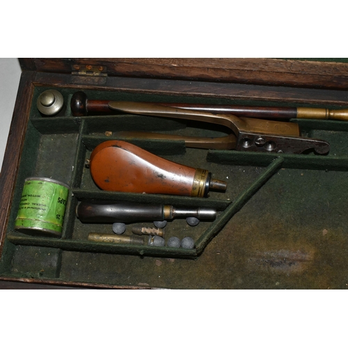 675 - A CASED ANTIQUE 38 BORE DEANE ADAMS & DEANE PERCUSSION REVOLVER, together with its original company ... 