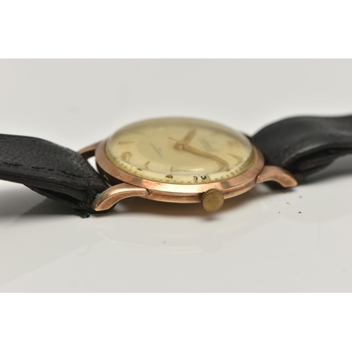 110 - A GENTS 9CT GOLD 'ACCURIST' WRISTWATCH, round discoloured dial signed 'Accurist 21 jewels, Antimagne... 