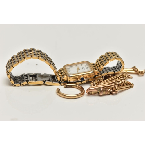 137 - AN EARLY 20TH CENTURY ALBERT CHAIN, a fetter link chain fitted with a spring clasp to one end and a ... 