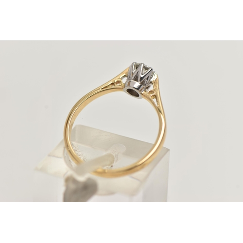 2 - A SINGLE STONE DIAMOND RING, the brilliant cut diamond within an eight claw setting to the tapered y... 