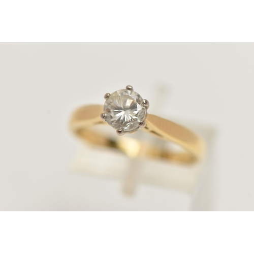 31 - AN 18CT GOLD, SINGLE STONE DIAMOND RING, round brilliant cut diamond, estimated diamond weight 0.75c... 