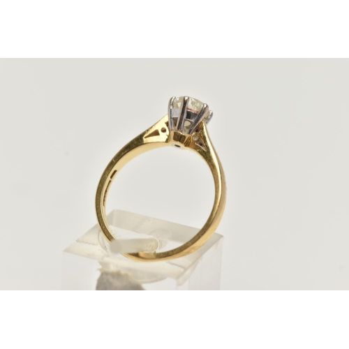 31 - AN 18CT GOLD, SINGLE STONE DIAMOND RING, round brilliant cut diamond, estimated diamond weight 0.75c... 