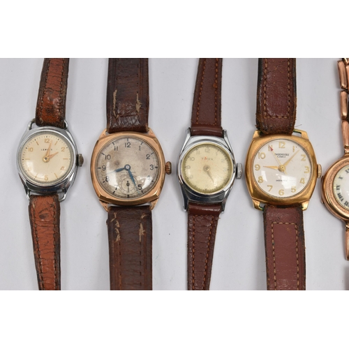 66 - AN ASSORTMENT WRISTWATCHES, to include a gents 9ct gold wristwatch, hallmarked 9ct Birmingham, fitte... 