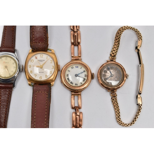 66 - AN ASSORTMENT WRISTWATCHES, to include a gents 9ct gold wristwatch, hallmarked 9ct Birmingham, fitte... 