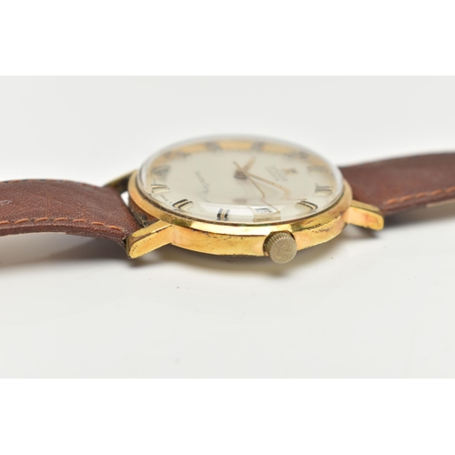 70 - A GOLD-PLATED TISSOT VISODATE SEASTAR-SEVEN WRISTWATCH, silvered dial with baton markers, date windo... 