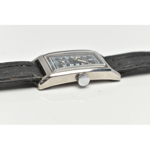 73 - A MID-CENTURY CYMA DE LUXE WATERSPORT HAND WOUND WRISTWATCH, black dial with Arabic numerals, subsid... 