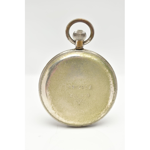 83 - AN 'OMEGA' POCKET WATCH, manual wind, round white dial signed 'Omega', Arabic numerals, subsidiary d... 