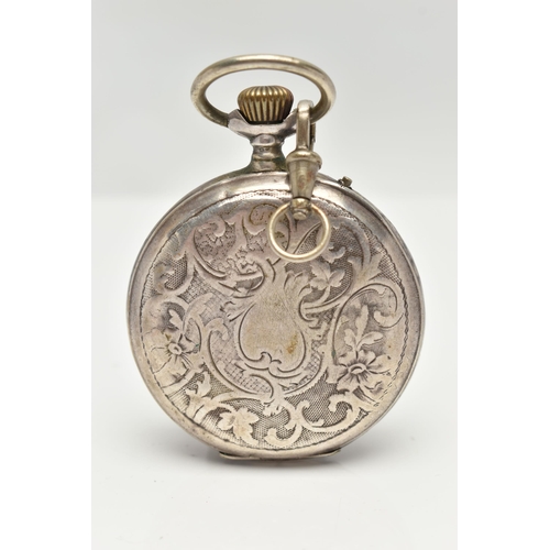 86 - AN OPEN FACE POCKET WATCH, manual wind, round white dial signed 'Chronometro Naval, Montre de Precis... 