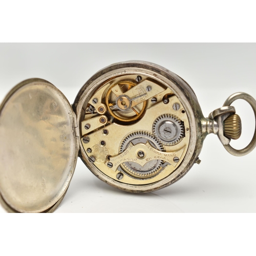 86 - AN OPEN FACE POCKET WATCH, manual wind, round white dial signed 'Chronometro Naval, Montre de Precis... 