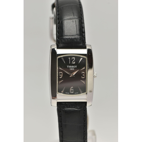 96 - TWO BOXED 'TISSOT' WRISTWATCHES, the first with a black dial signed 'Tissot 1853', Arabic twelve, th... 