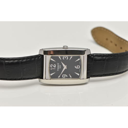 96 - TWO BOXED 'TISSOT' WRISTWATCHES, the first with a black dial signed 'Tissot 1853', Arabic twelve, th... 