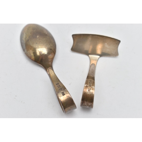 145 - A SILVER BABY FOOD PUSHER AND SPOON, both hallmarked 'Bracelon Ltd' Birmingham 1970 and 1971, approx... 