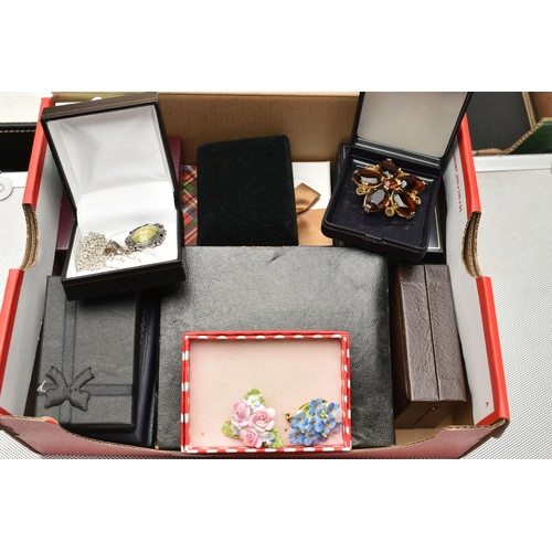 186 - A LARGE QUANTITY OF COSTUME JEWELLERY AND ITEMS, to include various boxes, jewellery boxes, empty bo... 