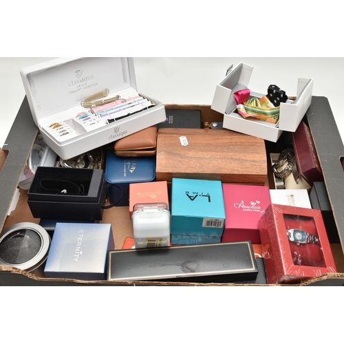 187 - A BOX OF ASSORTED WRISTWATCHES, to include a gents gold plated 'B.Jobin' wristwatch fitted with a bl... 