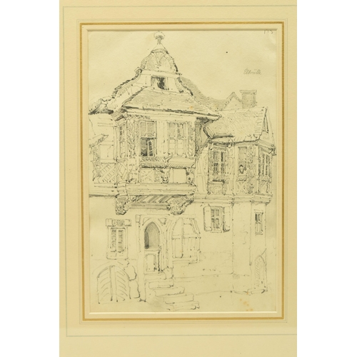 307 - CIRCLE OF SAMUEL PROUT (1783-1852) 'ELTVILLE', a study of building exteriors in Germany, unsigned, t... 