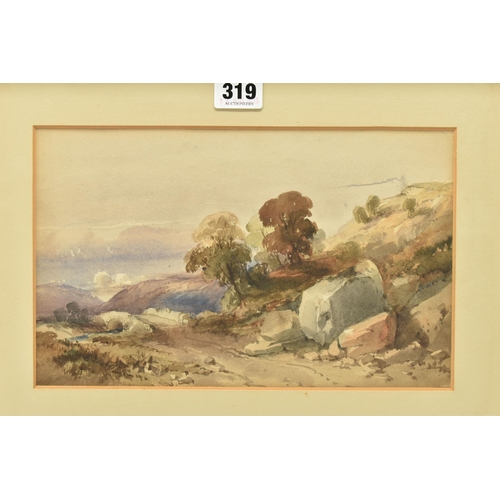 319 - CIRCLE OF WILLIAM LEIGHTON LEITCH (1804-1883) A LANDSCAPE STUDY WITH BRIDGE, bears a signature verso... 