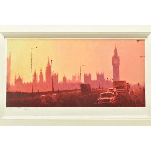 328 - ROLF HARRIS (AUSTRALIA 1930-2023) 'FIFTIES RUSH HOUR' a London cityscape, limited edition print on p... 