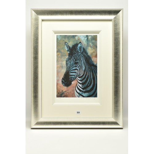 331 - ROLF HARRIS (AUSTRALIA 1930-2023) 'YOUNG ZEBRA', a signed limited edition print on paper, 42/195, wi... 